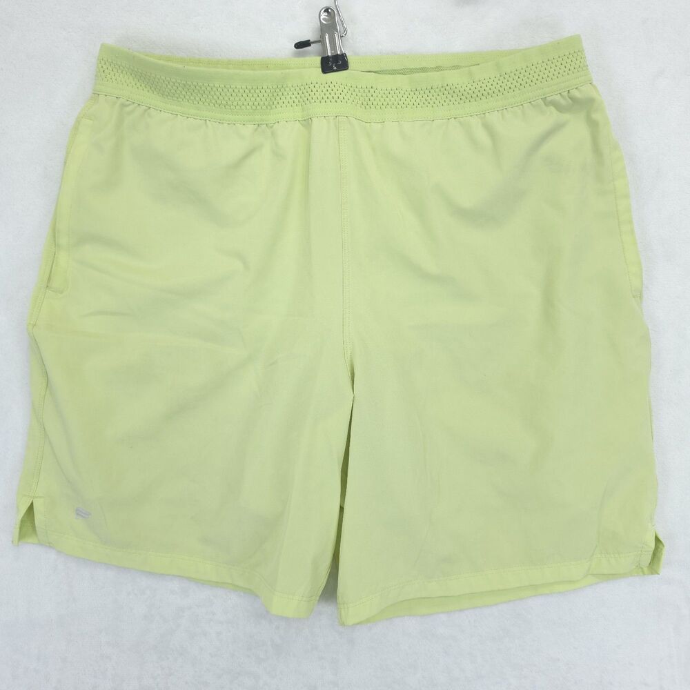 Fabletics Fundamental Men’s Large Lined Shorts Lime Green Pockets